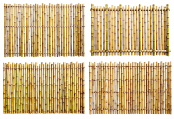 Set of bamboo fence png
