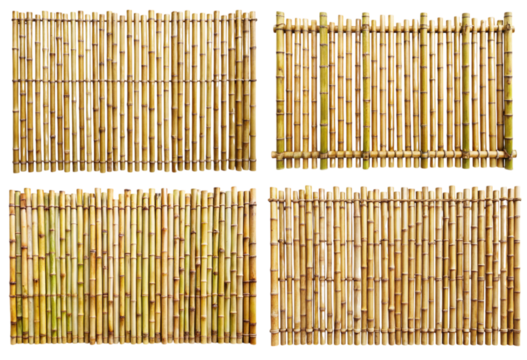 Set of bamboo fence png