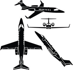 Private jet vector setfor lasr cut