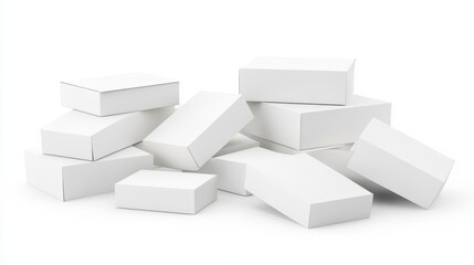 Fototapeta premium Collection of Plain White Boxes 