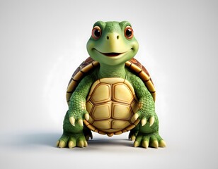 Fototapeta premium AI generated cute turtle on a white background
