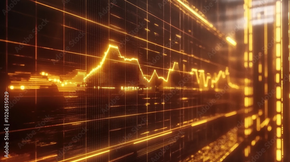 Poster abstract digital finance data visualization image