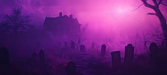 halloween decoration background template illustration. banner, copy space, spooky background.	