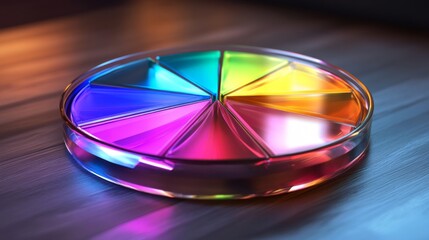 Obraz premium Colorful geometric shapes on a glass surface