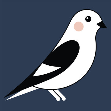 recommend clip art: Solid color Snow Bunting animal vector design