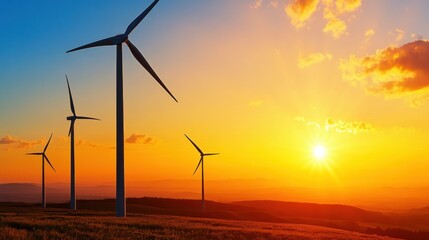 Renewable Energy Landscape at Sunset