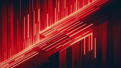 Fototapeta premium Gradient red futuristical strip line pattern background, vector eps10