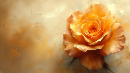 Yellow rose on aetherial light background