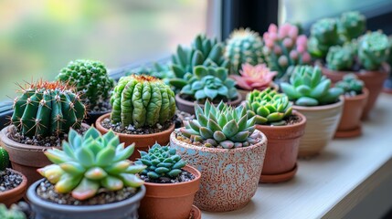 Cozy Decorated Office with Abundant Succulents and Cacti