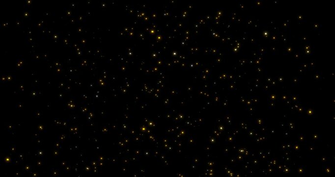 Gold gliter rain particle on black background 4k animation footage