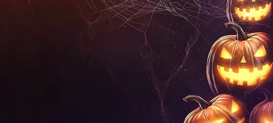 halloween decoration background template illustration. banner, copy space, spooky background.	