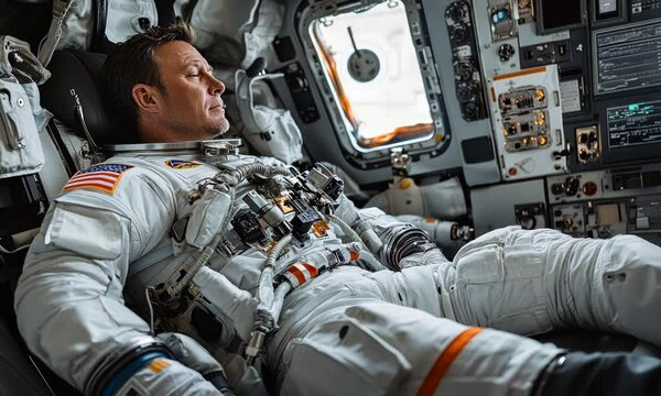 Astronaut in Spaceship Cabin