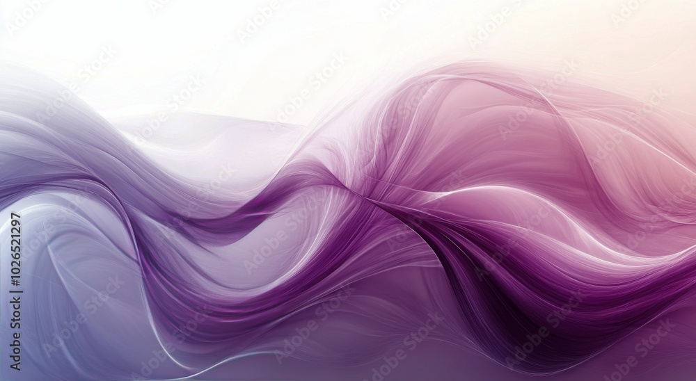 Poster soft purple abstract waves creating a serene atmosphere in a minimalistic setting