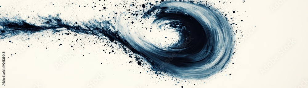 Wall mural abstract tornado formed from swirl design with a dark blue splash effect on a light background, suit