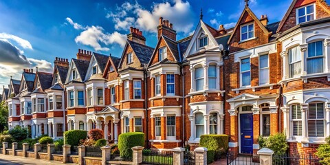 Architectural Photography of Typical British Terraced Houses in Kensal Rise, London