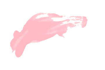 Isolated pink brush stroke on transparent background.