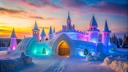 Explore the Stunning Lumilinna Snow Castle in Kemi, Lapland - A Marvel of Winter Architecture and Ice Sculptures