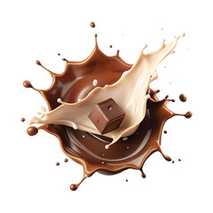 chocolate and milk splash png design 