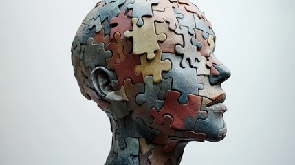 Puzzle Head - Symbolic Product Photography Representing Mental Health Awareness on World Mental Health Day