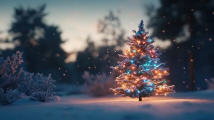 The Christmas Tree in Snow