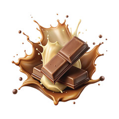 chocolate and milk splash png design 