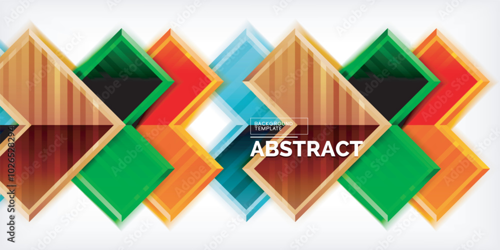 Poster Arrow symbols created with 3d effects and line texture geometric abstract background
