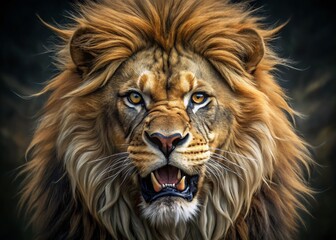 Fierce and Majestic Angry Lion Drawing Perfect for Wildlife Art Lovers and Nature Enthusiasts in Search of Bold