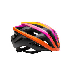 Fototapeta premium Colorful cycling helmet isolated on white background.