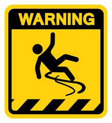 Warning Slippery Symbol Sign,Vector Illustration, Isolate On White Background Label. EPS10