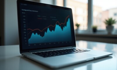 Screen showing business analytics and performance charts.