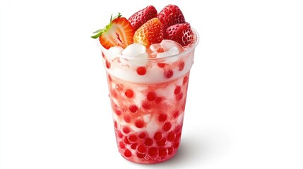 Refreshing Strawberry Dessert in Clear Cup