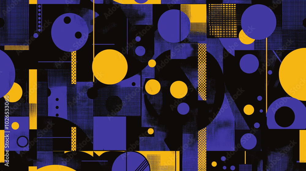 Poster abstract geometric in multi-colored shades with geometric shapes and patterns. minimalistic and attr