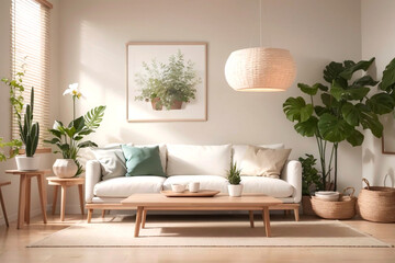 Scandinavian home interior design of modern living room