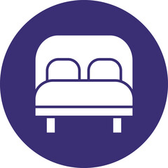 Double Bed Icon Design