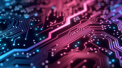 Fototapeta premium Wireframe of a Vintage Circuit Board with Detailed Design | Aesthetic Blueprint for Electronic Enthusiasts