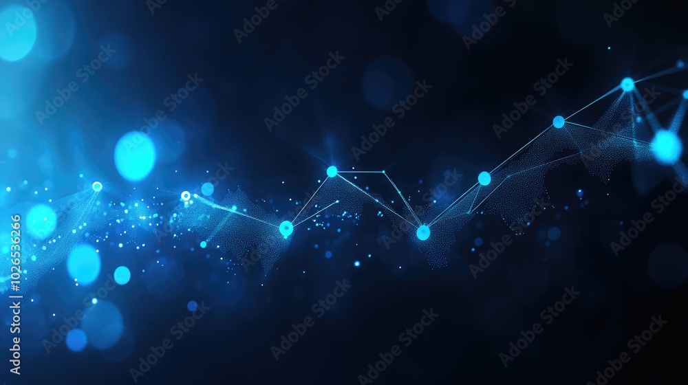 Poster abstract blue light background with data visualization elements