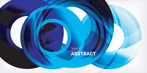 Bright colorful circles with light effects. Abstract background