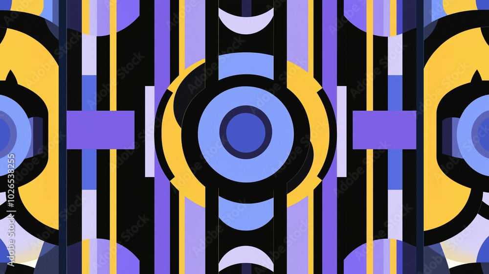 Poster abstract geometric in multi-colored shades with geometric shapes and patterns. minimalistic and attr