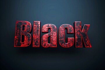 "Black" bold letters glossy design