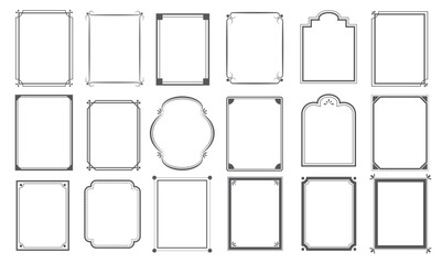 Set of decorative Vintage frames and borders set, photo frame for picture. Isolated icons vector set, border design..eps