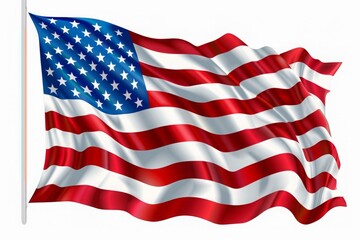 Fototapeta premium A large American flag with red, white and blue stripes