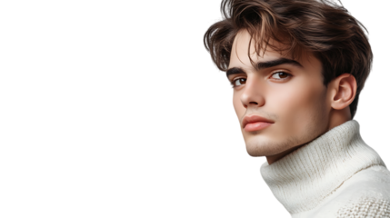 A Sophisticated Male Model PNG Cutout, Isolated on a Transparent Backdrop, Perfect for Graphic Designers, Digital Marketers, and Creative Advertising Solutions