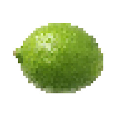 Fototapeta premium Mosaic or pixel art of a lime