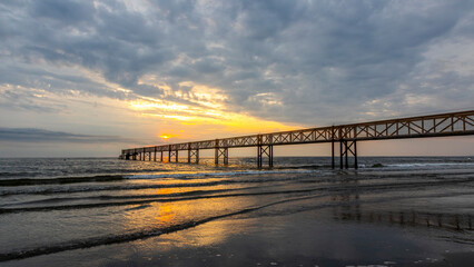 Beach sunrise at Cervia Italy
