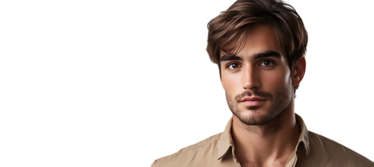 A Stylish Male Model PNG Cutout, Expertly Isolated on a Transparent Background, Ideal for Use in Advertising, Fashion Design, and Digital Media Projects