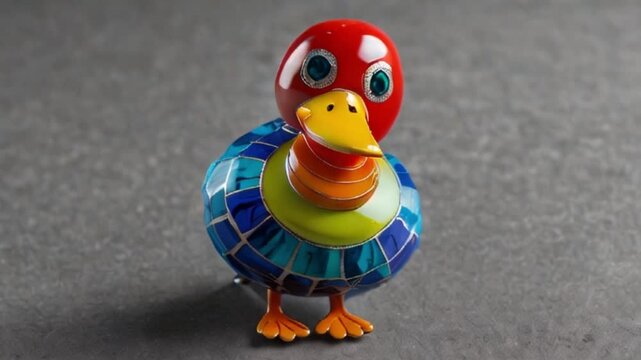 A colorful duck toy
