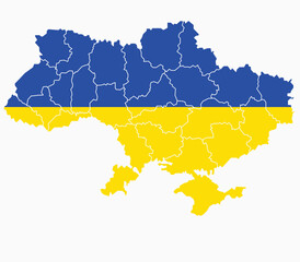 Ukraine flag and map transportation and tourism concept