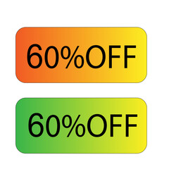 60% percent off. Discount creative composition. Vector illustration.