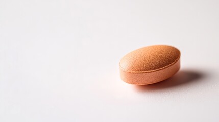 Obraz premium Close-up shot of an anti-inflammatory pill on a white background.