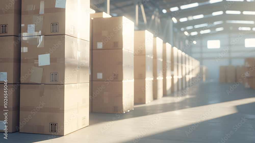 Poster stacked boxes in a warehouse | efficient storage solutions for inventory management